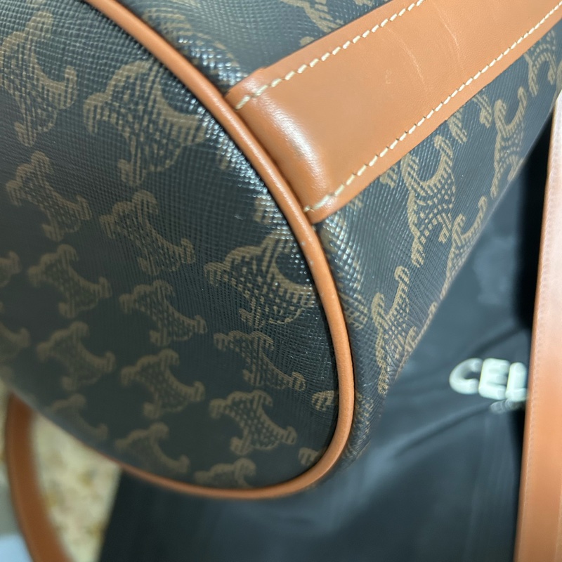 CELINE 賽琳標識印花牛皮革繩索手袋水桶包有防塵袋 超級可愛🎀-22