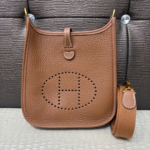 Hermes 金棕TC金釦Mini Eveylne 一代