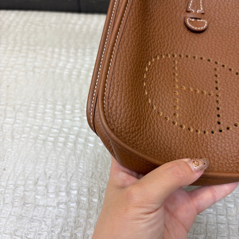 Hermes 金棕TC金釦Mini Eveylne 一代-6