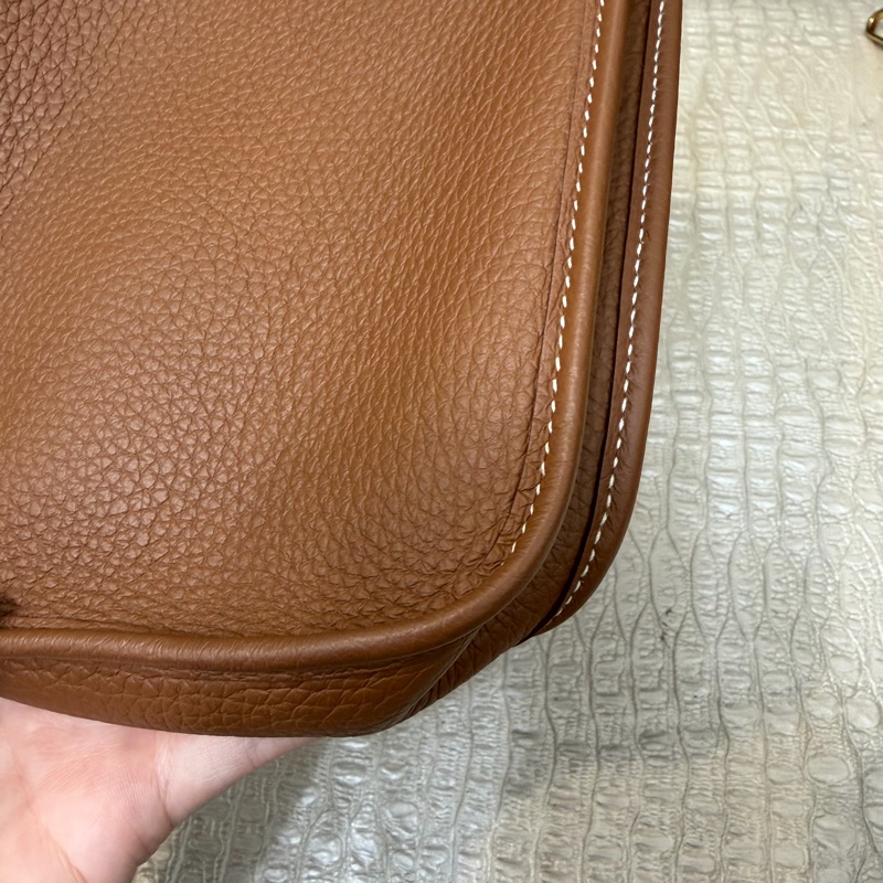 Hermes 金棕TC金釦Mini Eveylne 一代-7
