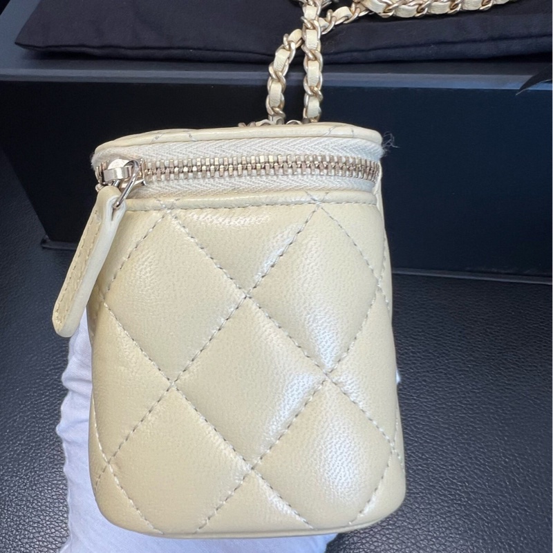 【全網最低價】Chanel金球方盒子 淡黃色 99新 原膜未撕-2