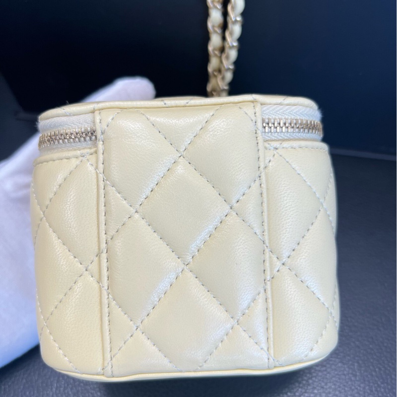 【全網最低價】Chanel金球方盒子 淡黃色 99新 原膜未撕-3