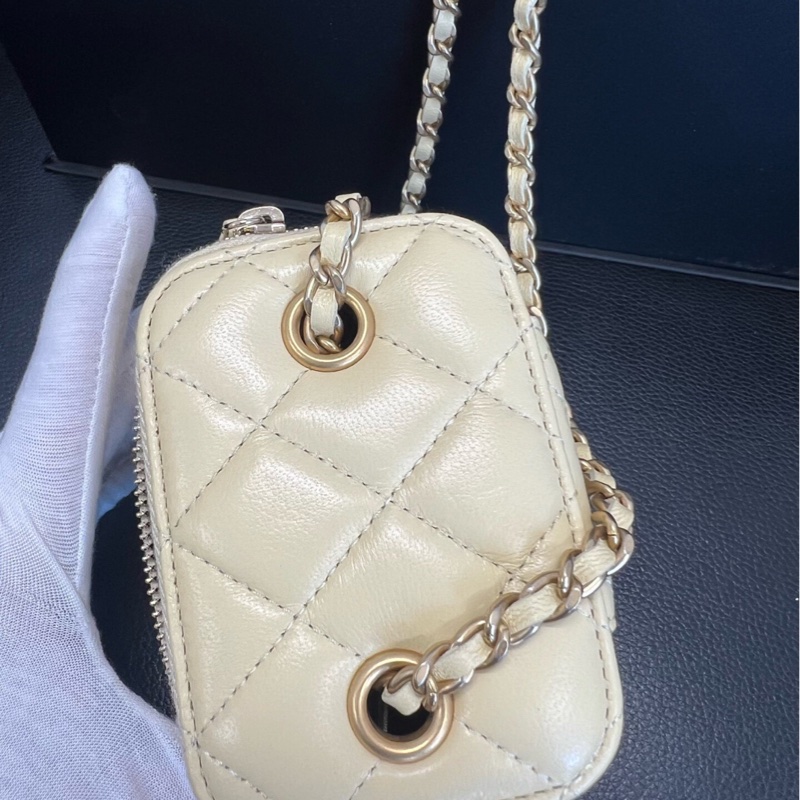【全網最低價】Chanel金球方盒子 淡黃色 99新 原膜未撕-6