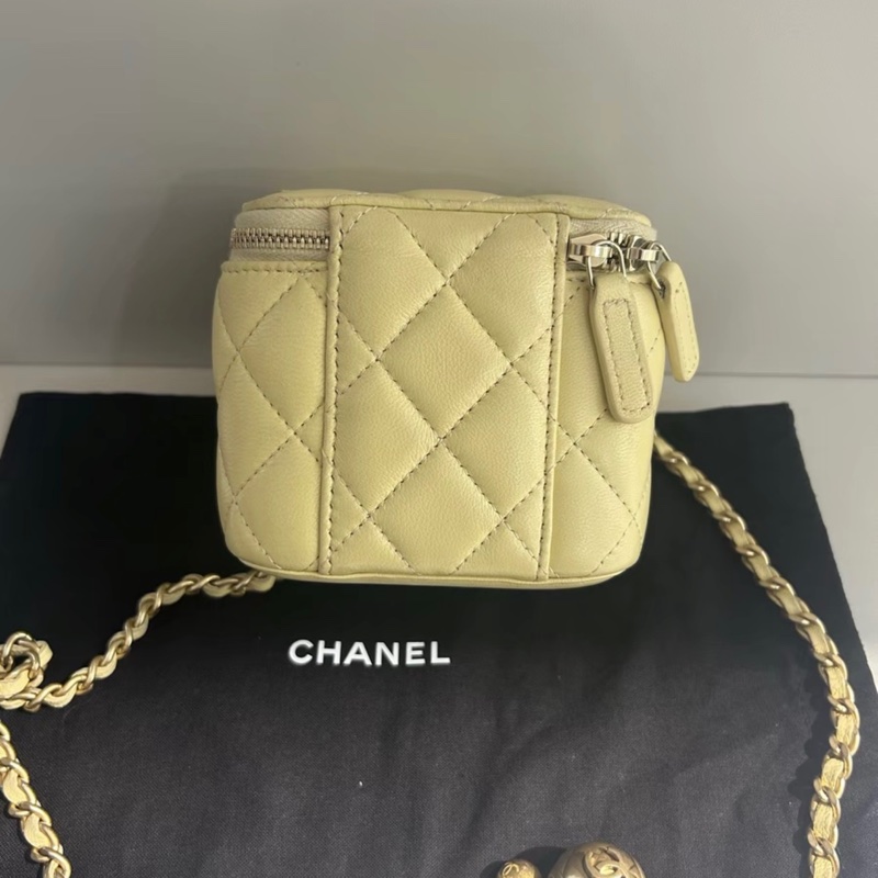 【全網最低價】Chanel金球方盒子 淡黃色 97新-1