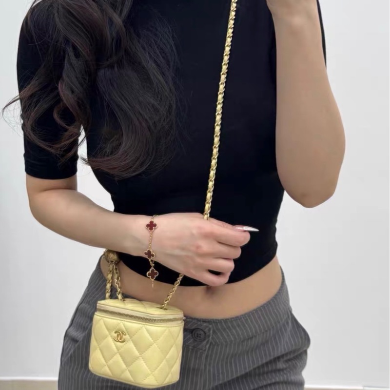 【全網最低價】Chanel金球方盒子 淡黃色 97新-2