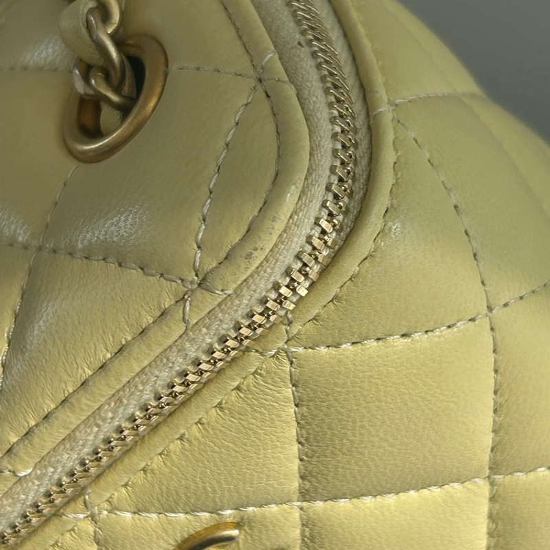 【全網最低價】Chanel金球方盒子 淡黃色 97新-6