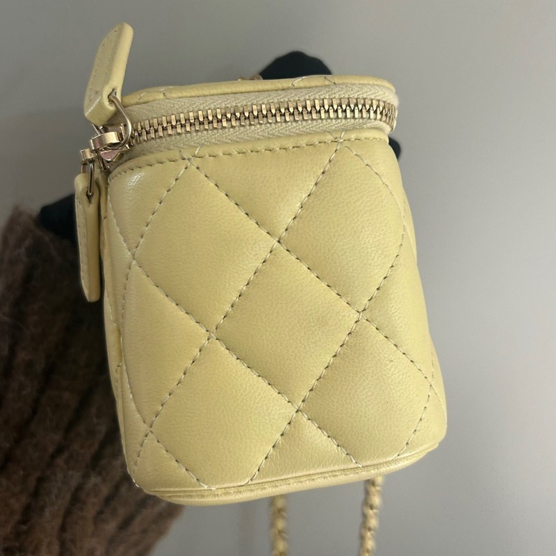 【全網最低價】Chanel金球方盒子 淡黃色 97新-9