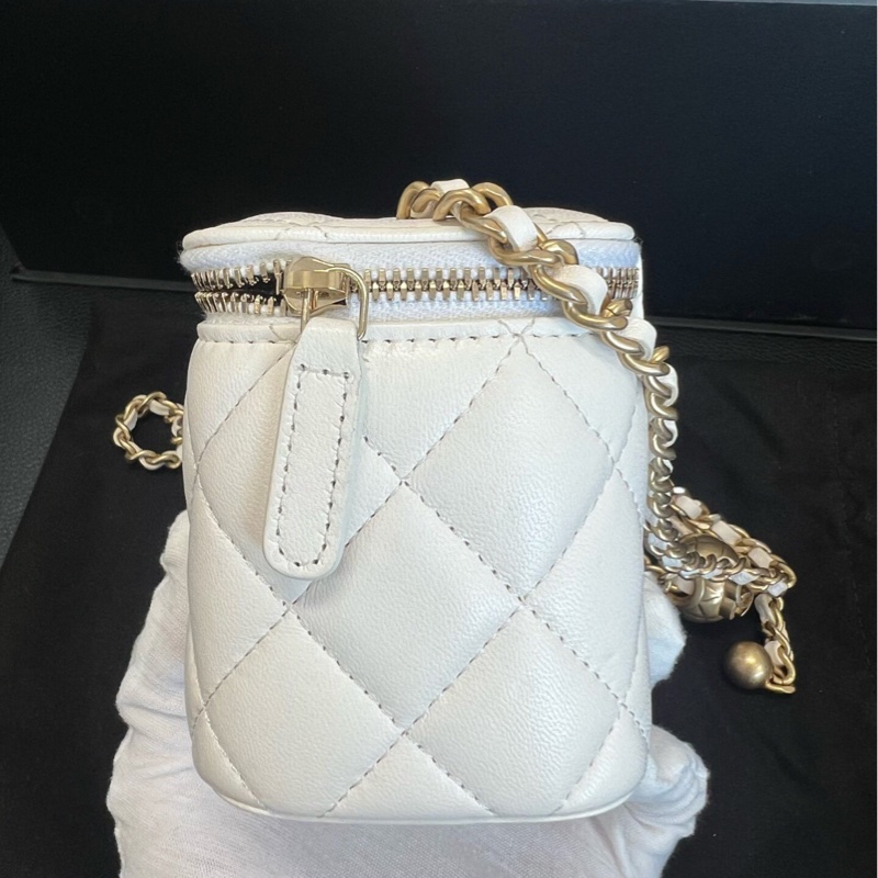 【全網最低價】Chanel 金球方盒子白色 98新-2
