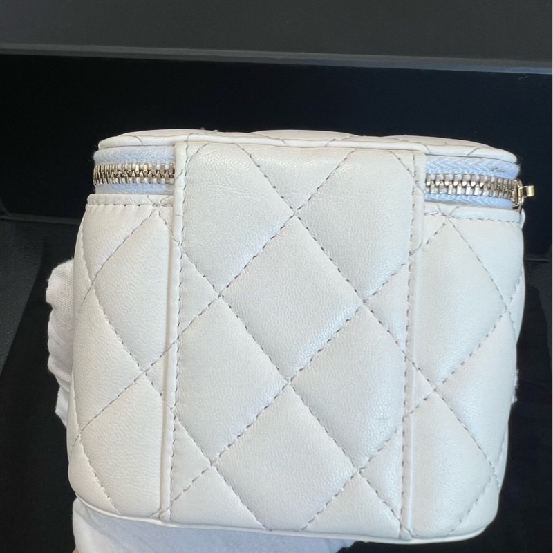 【全網最低價】Chanel 金球方盒子白色 98新-3