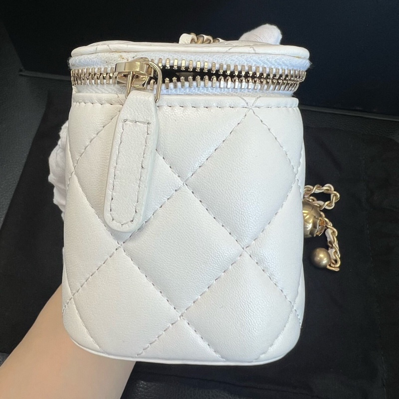 【全網最低價】Chanel 金球方盒子白色 98新-4