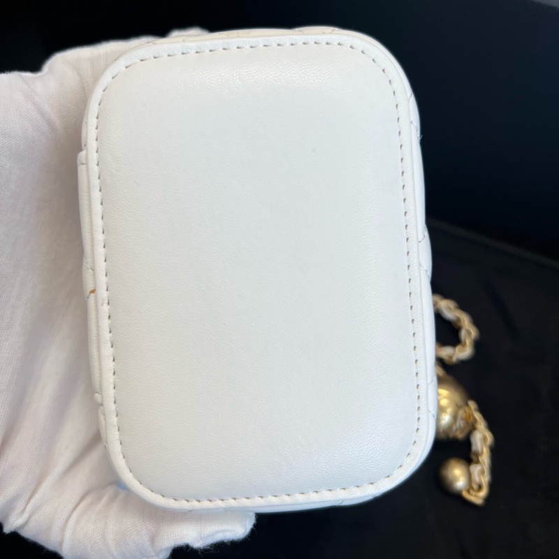 【全網最低價】Chanel 金球方盒子白色 98新-6
