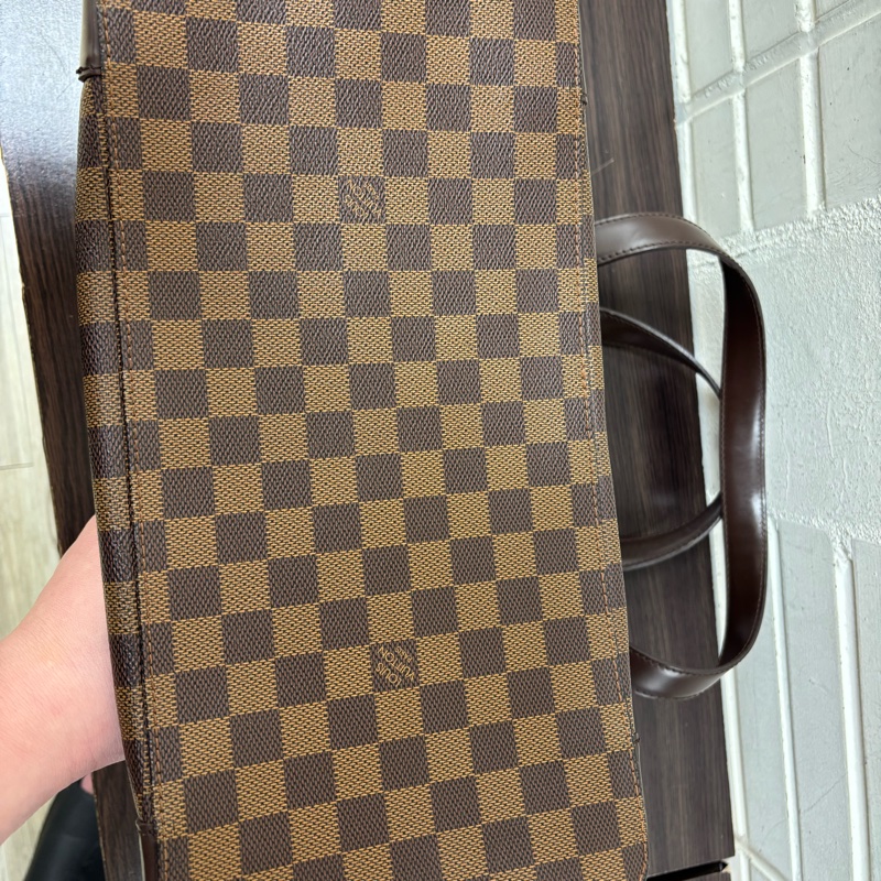 LV Hampstead MM 棋盤格帆布金牌肩背包-8