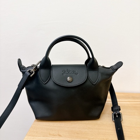 Longchamp 皮革 9.5新 手提 斜背包 水餃包