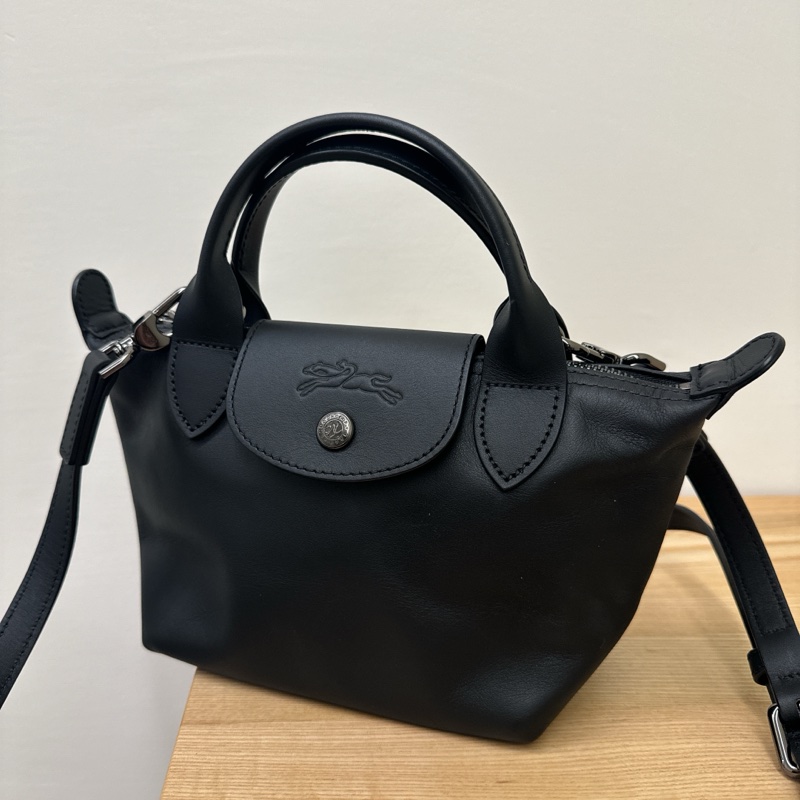 Longchamp 皮革 9.5新 手提 斜背包 水餃包-3