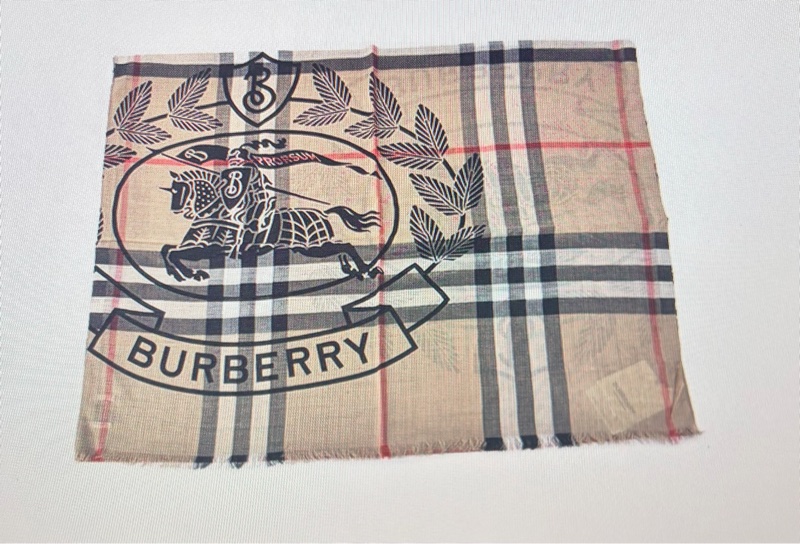 BURBERRY 經典格紋戰馬騎士圖徽羊毛混絲輕盈圍巾 220*70-7