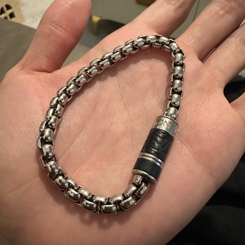 Louis Vuitton LV 手環 手鍊 M62592 銀鏈-5