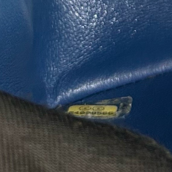 💙香奈兒coco20CHANEL藍色羊皮金釦CF20口蓋包A69900-25