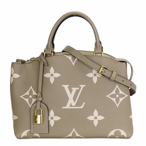 路易威登 Petit Palais 小號手提包 M58914 Monogram Empreinte Tourterelle Crème Greige 女士路易威登 LOUIS VUITTON
