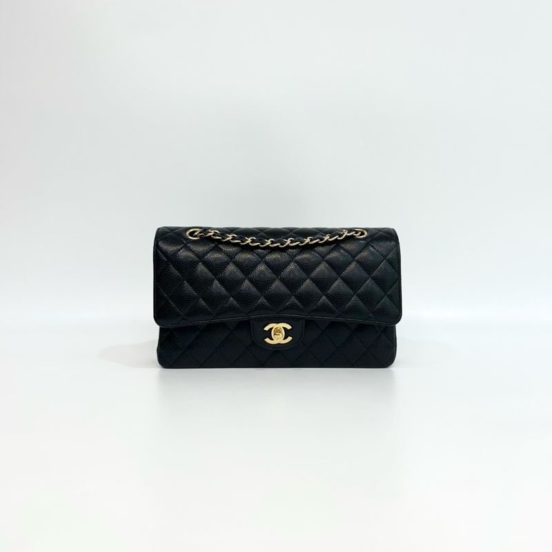 🖤香奈兒經典coco25/Chanel黑金荔枝皮CF25 A01112-3