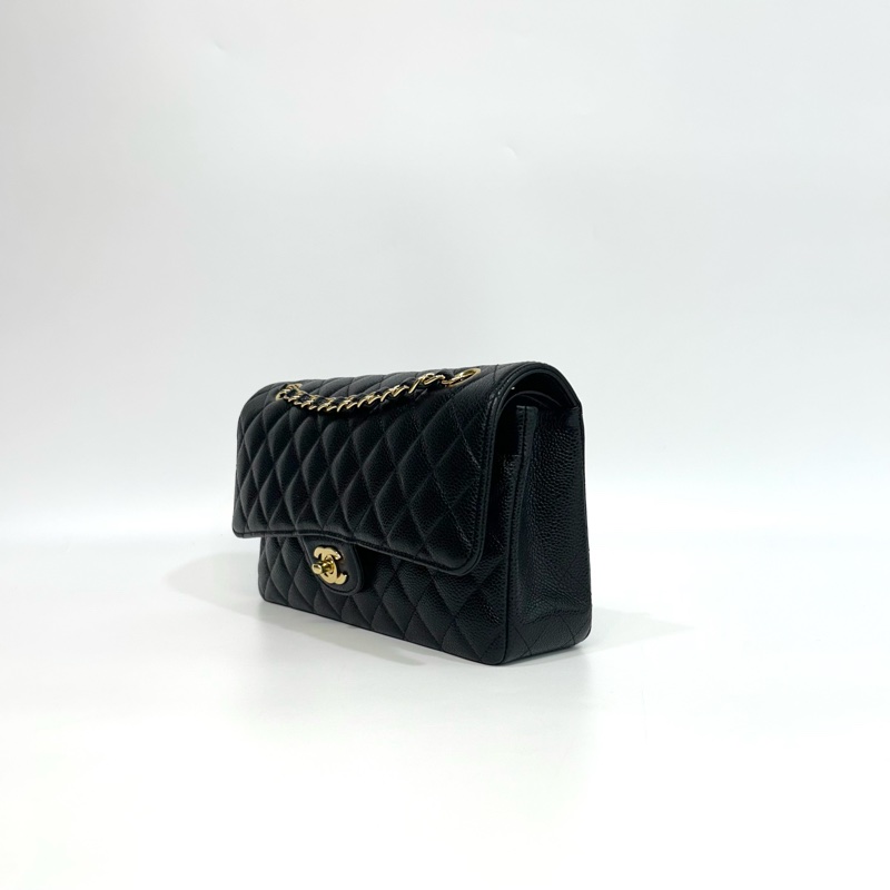 🖤香奈兒經典coco25/Chanel黑金荔枝皮CF25 A01112-5