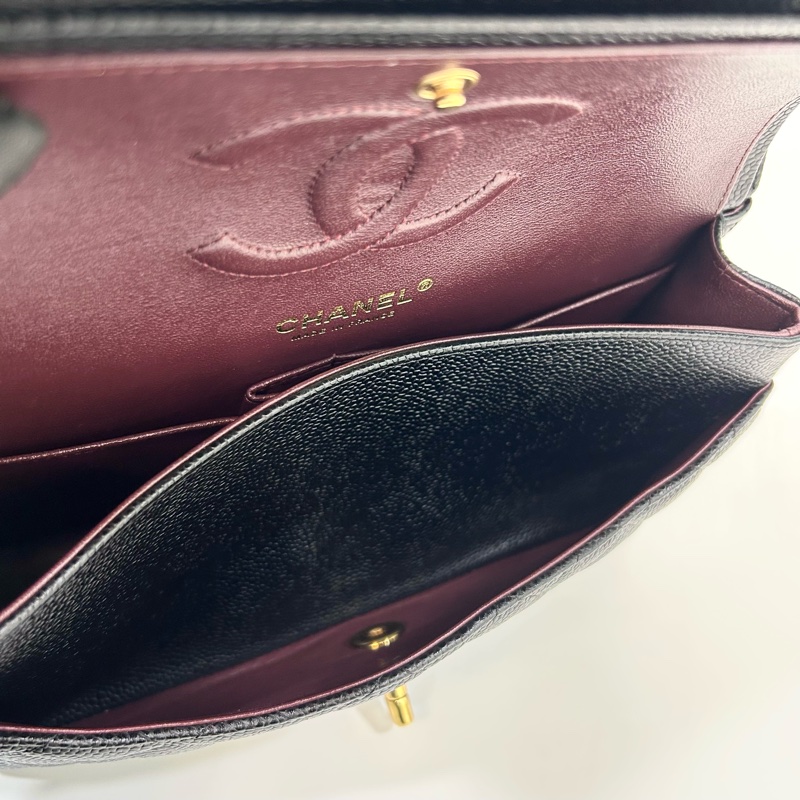 🖤香奈兒經典coco25/Chanel黑金荔枝皮CF25 A01112-9