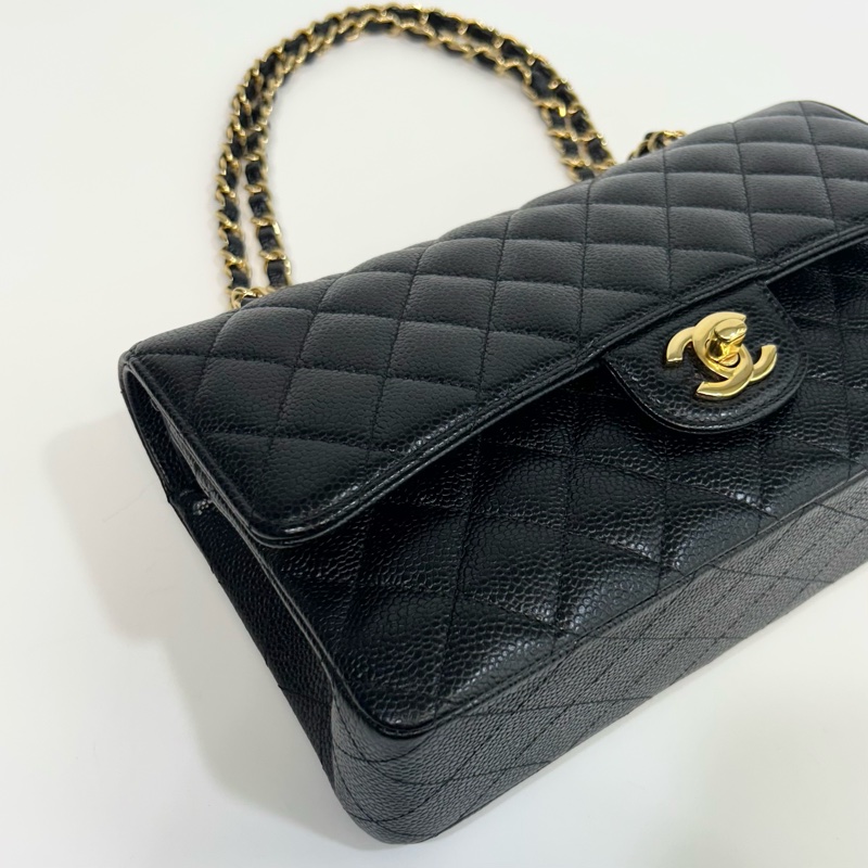 🖤香奈兒經典coco25/Chanel黑金荔枝皮CF25 A01112-15