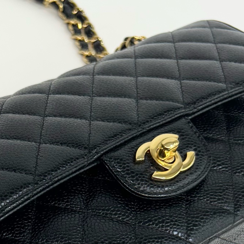 🖤香奈兒經典coco25/Chanel黑金荔枝皮CF25 A01112-19