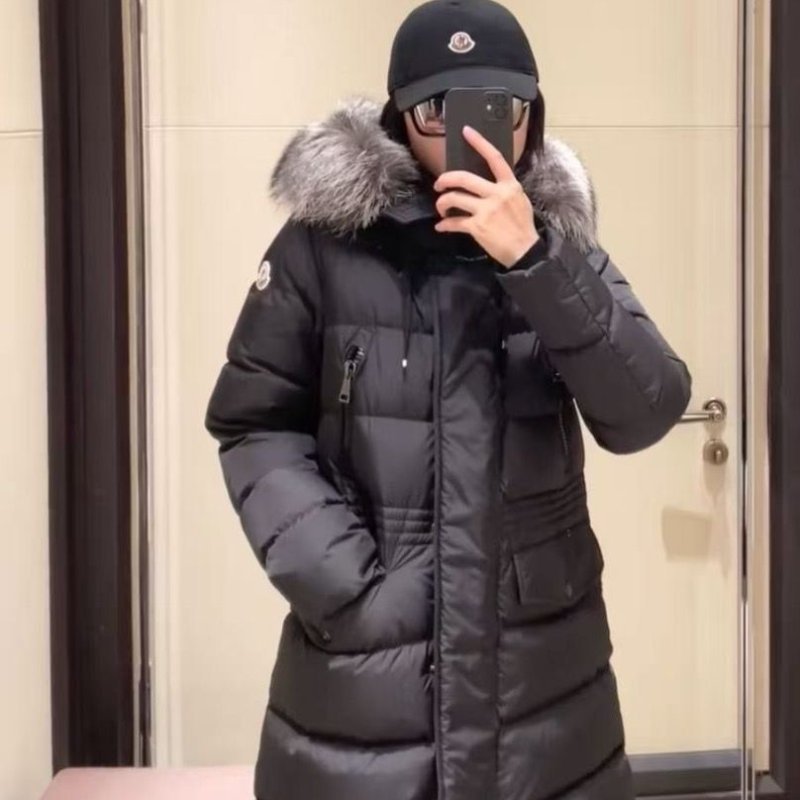 Moncler Aphroti黑色中長款拉鍊羽絨外套0碼,胸圍90cm,長75cm 98新配件塵袋-0