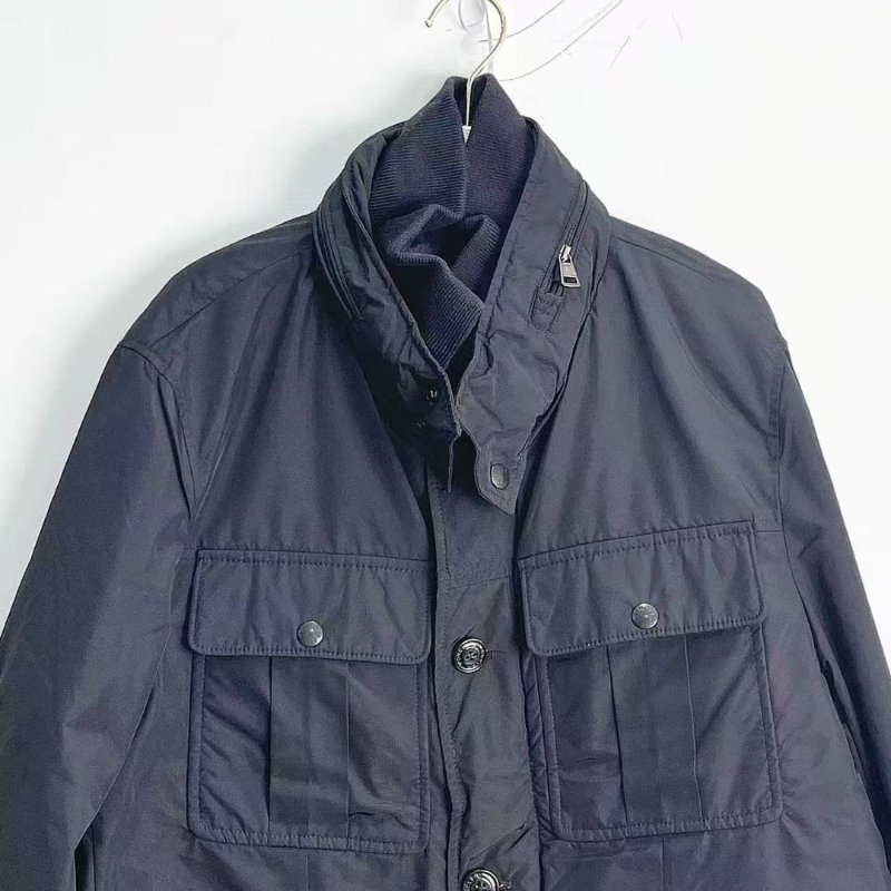 Moncler 男款黑色雙層領羽絨外套 衣長80cm,胸圍110cm, 98新配件塵袋-1
