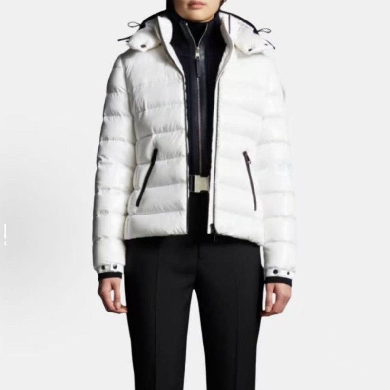 Moncler Bady 乳白色刺繡徽標logo短款鵝絨雪山羽絨外套 2碼,衣長57cm,胸圍94cm 98新配件塵袋-0