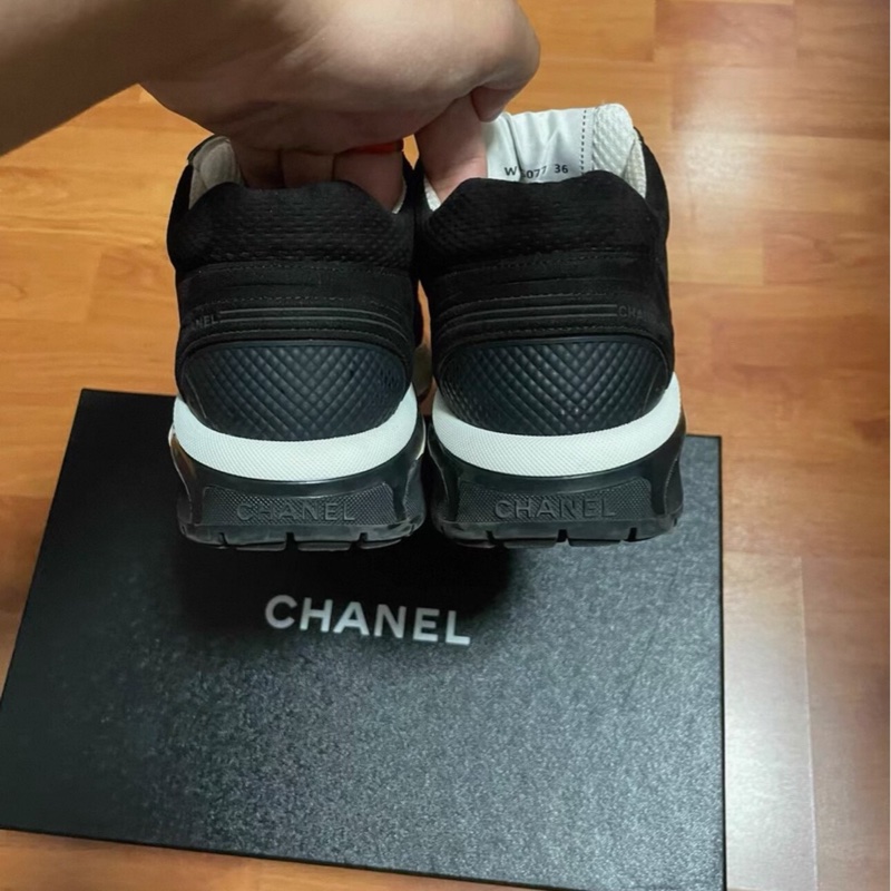 Chanel香奈兒24s黑角大王 低幫休閒鞋 黑色 尺碼：36碼 98新成色-6