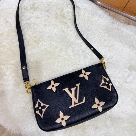 LV牛皮印花 雙色 黑白 斜背包 揹帶可調長度 可拆卸