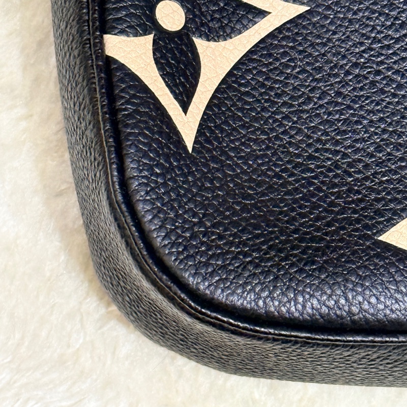 未使用品✨LV牛皮印花 雙色 黑白 斜背包 揹帶可調長度 可拆卸-2