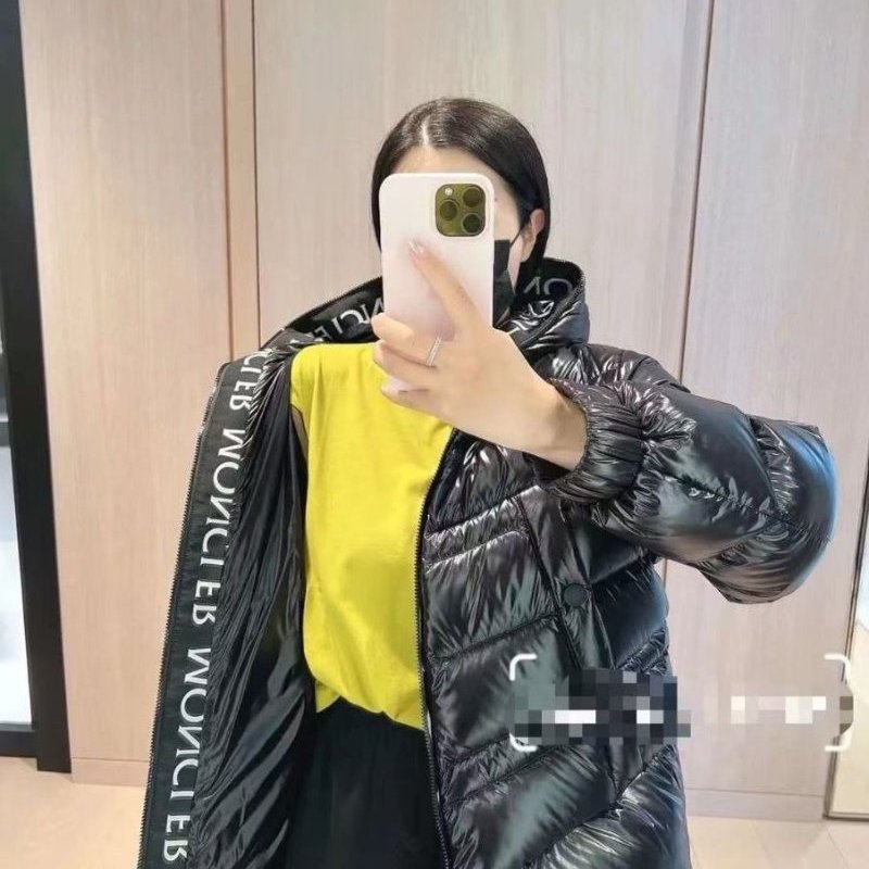 Moncler FW22 Clair 黑色亮面連帽短款羽絨外套2碼 全新閒置配件塵袋-0