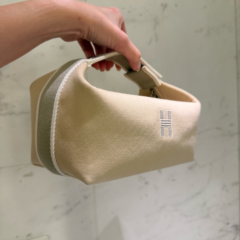 Hermes 97/98新 閒置小號 米色 盥洗包/便當盒-2