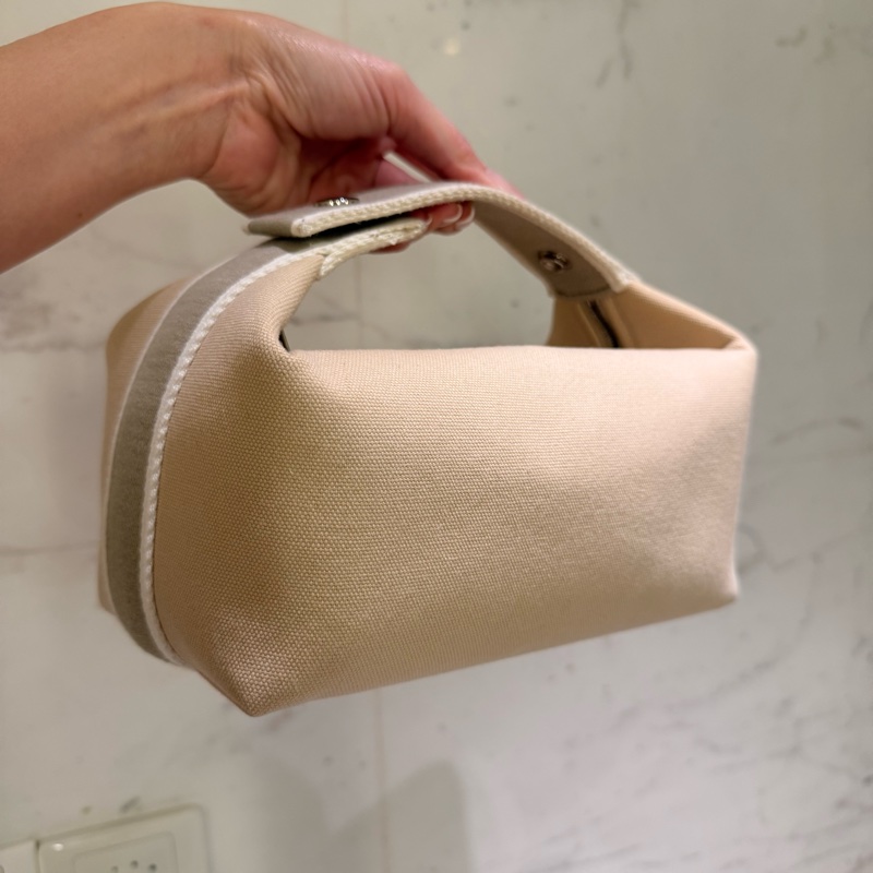 Hermes 97/98新 閒置小號 米色 盥洗包/便當盒-4