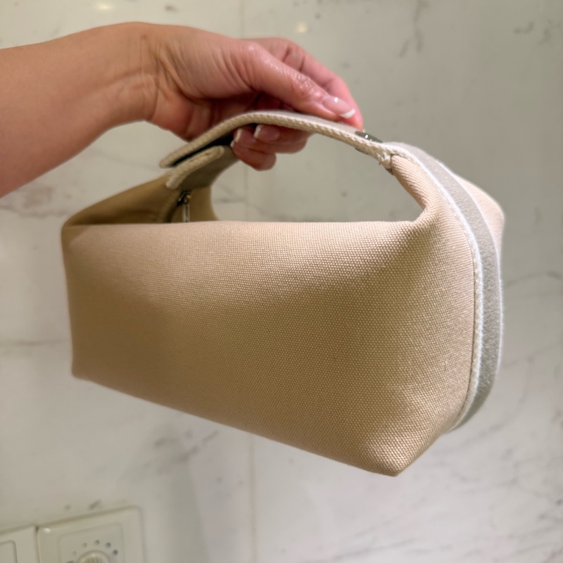 Hermes 97/98新 閒置小號 米色 盥洗包/便當盒-5