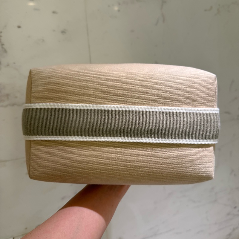 Hermes 97/98新 閒置小號 米色 盥洗包/便當盒-6