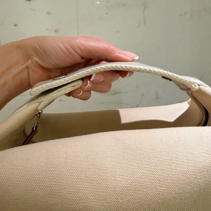 Hermes 97/98新 閒置小號 米色 盥洗包/便當盒-17