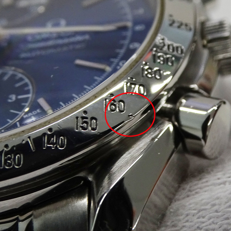 歐米茄超霸系列3521.80男士腕錶，三曆，自動上鍊，不鏽鋼錶殼，銀色/海軍藍，拋光-11