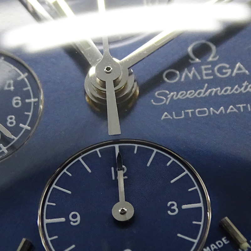 歐米茄超霸系列3521.80男士腕錶，三曆，自動上鍊，不鏽鋼錶殼，銀色/海軍藍，拋光-14