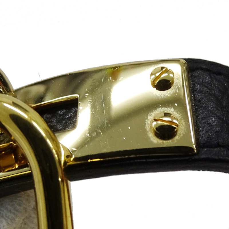 愛馬仕 Kelly 女士腕錶,石英機芯,QZ GP,皮革錶帶,金色錶盤,黑色錶殼,B-9