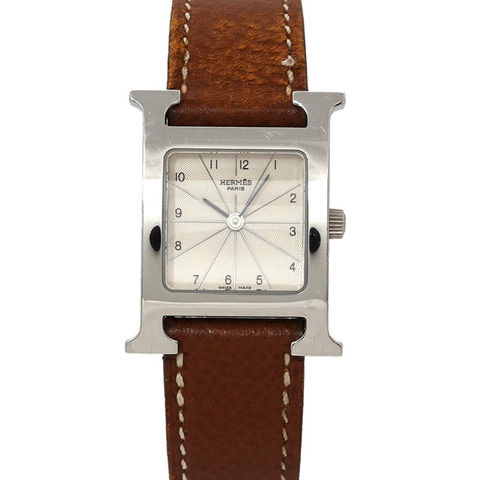 愛馬仕 H 系列 HH1 210 女士銀色石英錶