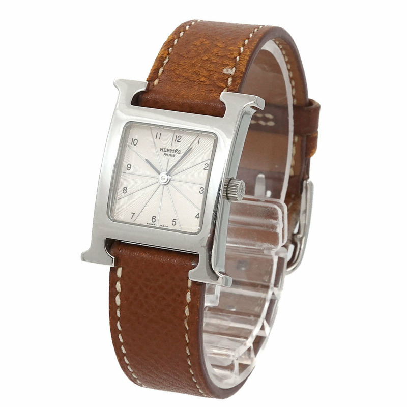 愛馬仕 H 系列 HH1 210 女士銀色石英錶-1