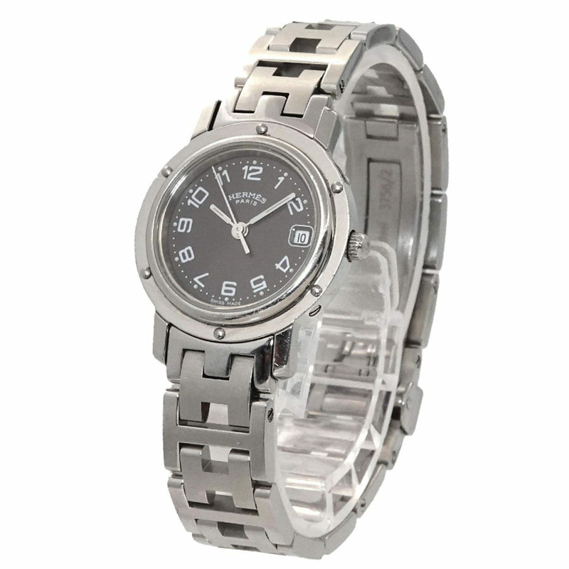 愛馬仕 Clipper CL4 210 女士腕錶,附日期顯示,灰色石英機芯-1