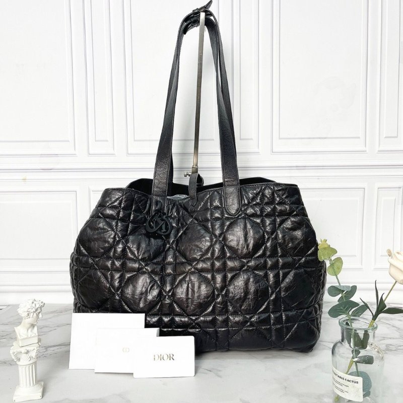 Dior Toujours大號黑色油蠟皮托特包37×27×21 98新配件塵袋保卡-1