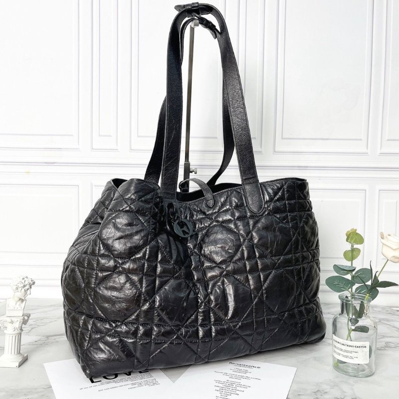 Dior Toujours大號黑色油蠟皮托特包37×27×21 98新配件塵袋保卡-4
