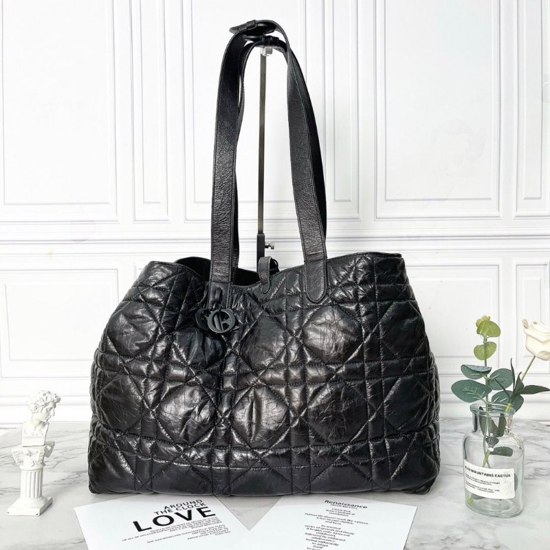 Dior Toujours大號黑色油蠟皮托特包37×27×21 98新配件塵袋保卡-5