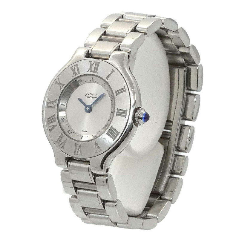 卡地亞 Must 21 Vantianne W10109T2 女士銀色石英腕錶-1