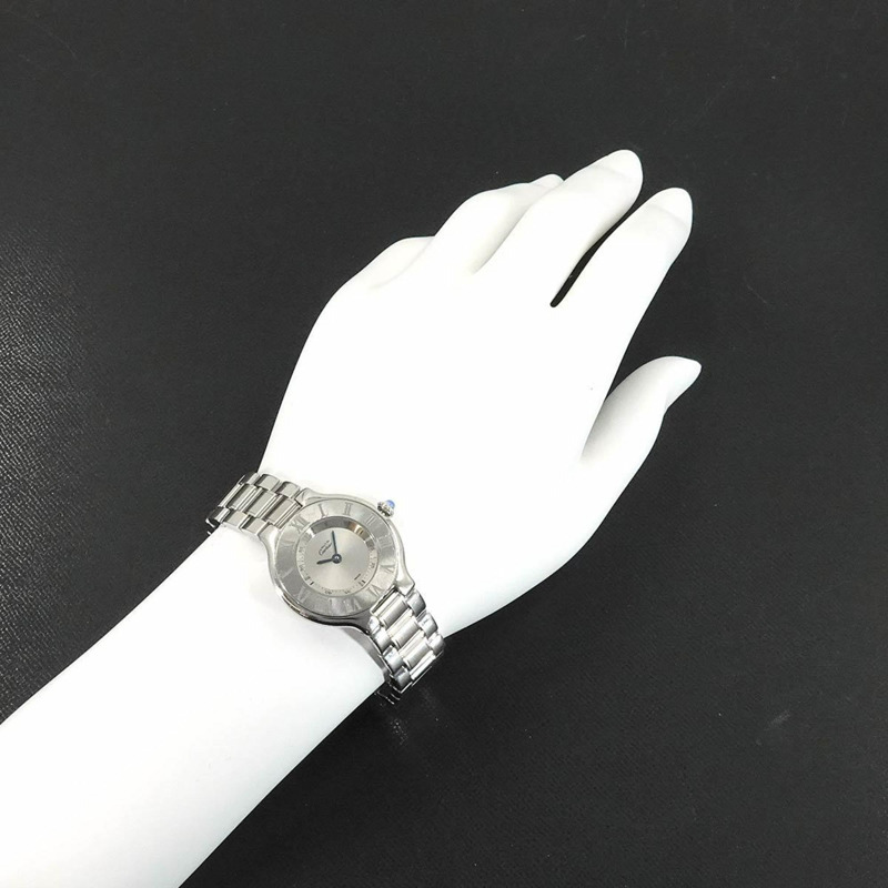 卡地亞 Must 21 Vantianne W10109T2 女士銀色石英腕錶-2